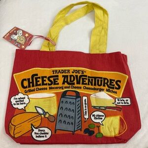 Trader Joe's Cheese Adventures Tote Bag - Red & Yellow